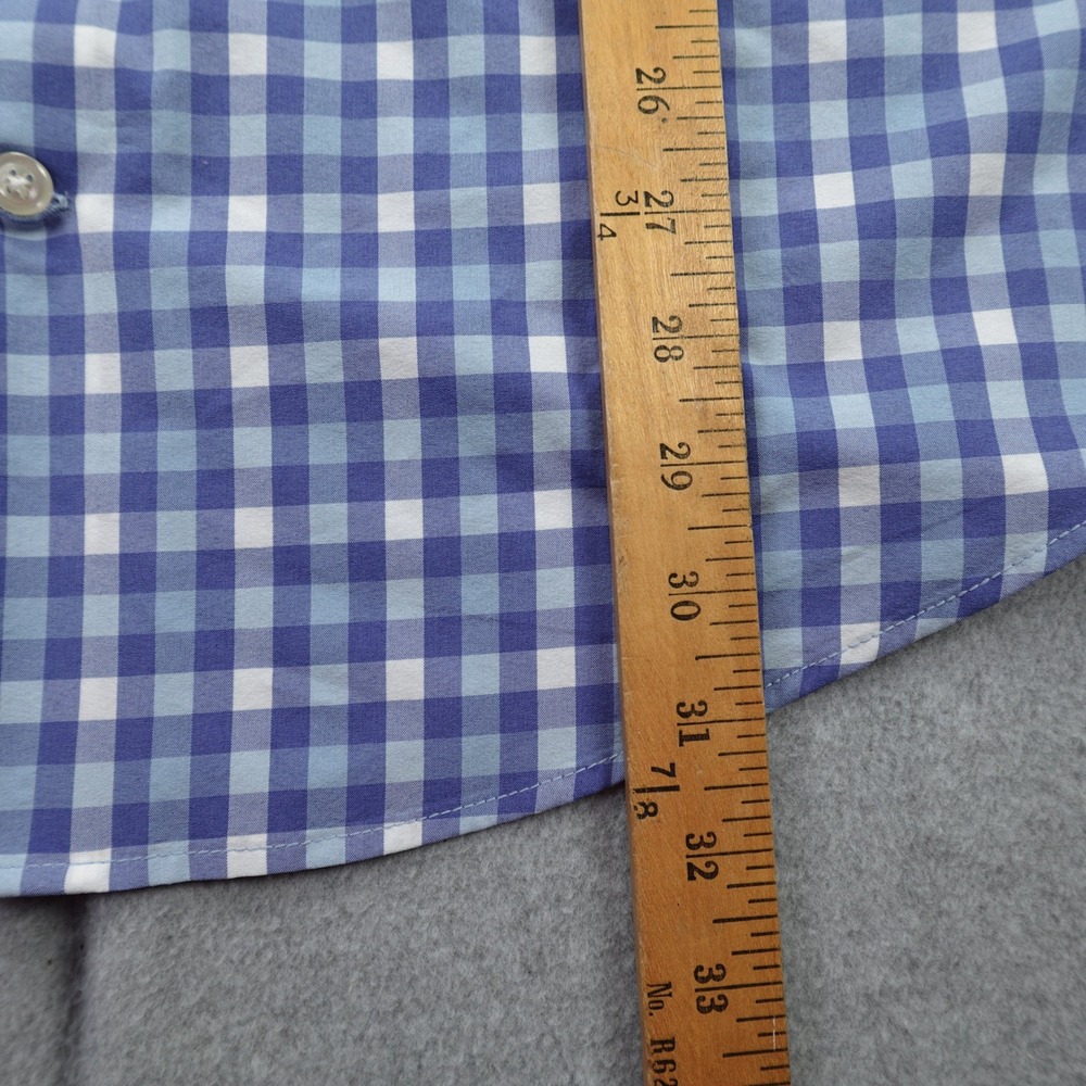 Peter Millar Shirt Mens Large Blue Gingham Summer Comfort Button Front Preppy - Picture 9 of 15